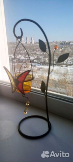 Подсвечник бабочка и цветок