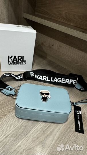 Сумка женская через плечо karl lagerfeld голубая