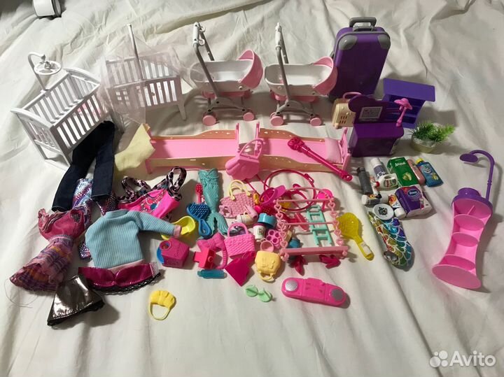 Большой двухэтажный дом для барби и машина