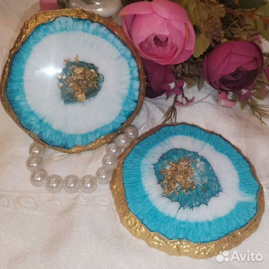 Подстаканники из эпоксидной смолы - интерьер