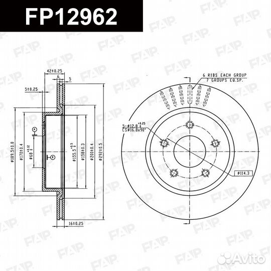 Диск тормозной FP12962 FAP Россия