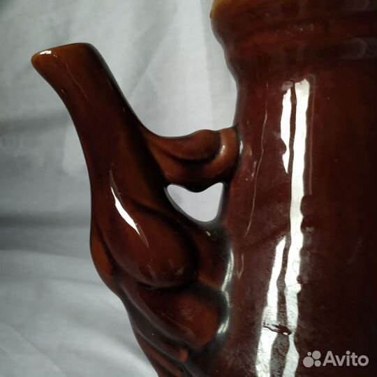 Кувшин керамический с крышкой, СССР высота 25 см