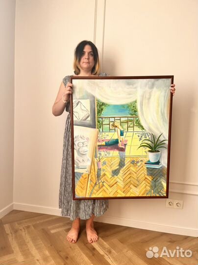 Картина маслом на холсте Художница Йога