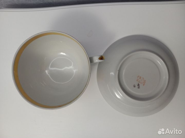 Десертные тарелки Золотая роза, лфз и чайная пара