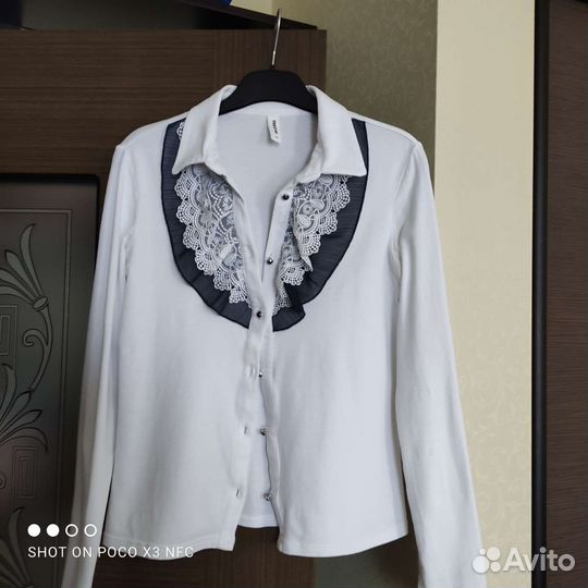 Блузка белая для девочек 158