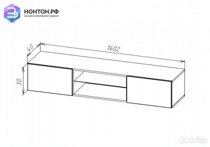 Шкаф навесной Point тип-33 серый графит