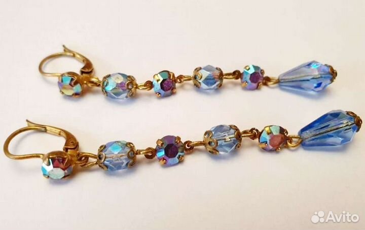 Серьги винтаж и чешские бусы