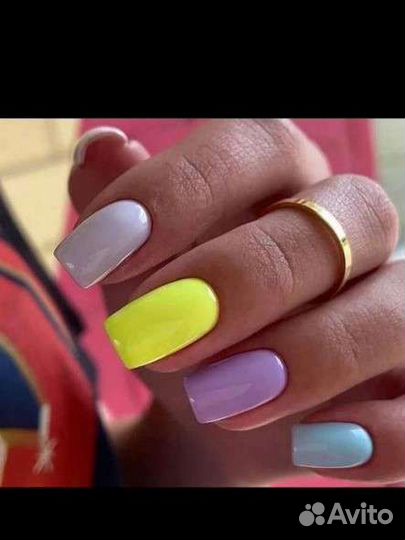 Маникюр с покрытием шеллак, наращивание