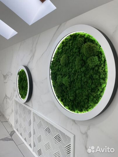 Живое панно с подсветкой со стабилизированным мхом