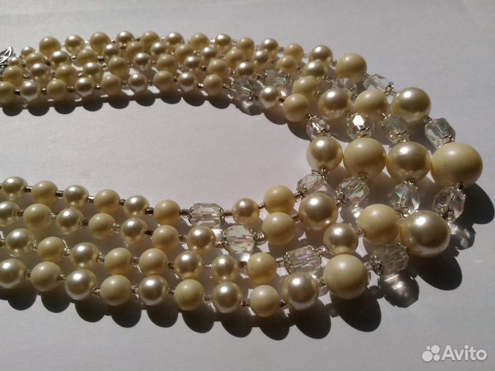 Винтаж: Бусы 4-рядные. japan. 60-е годы