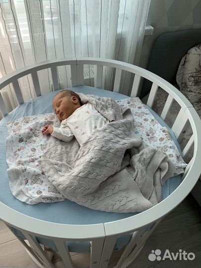 Детская кроватка трансформер круглая