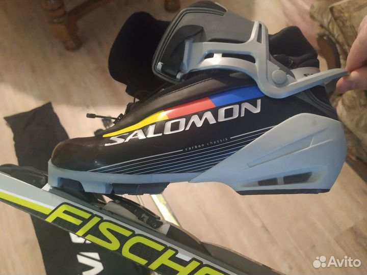 Комплект лыжи Fischer, ботинки Salomon