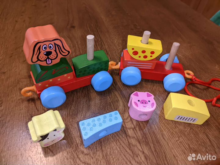 Паровоз поезд деревянный