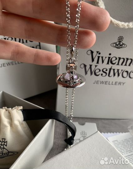 Vivienne Westwood ORB violet серебряная цепь