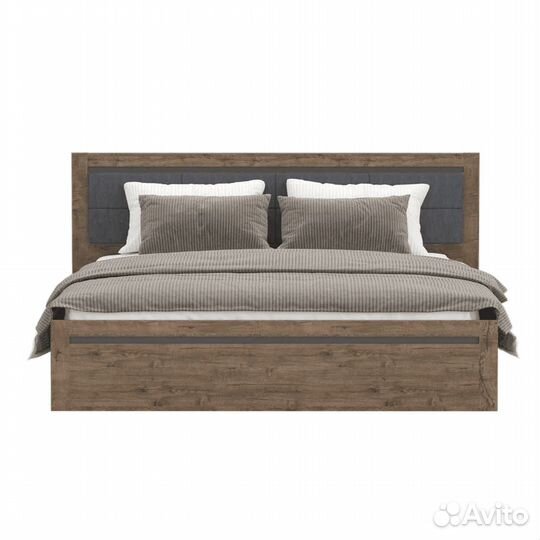 Кровать двуспальная LOZ160x200 Када, с подъемным механизмом, с мягким элементом, дуб апрель