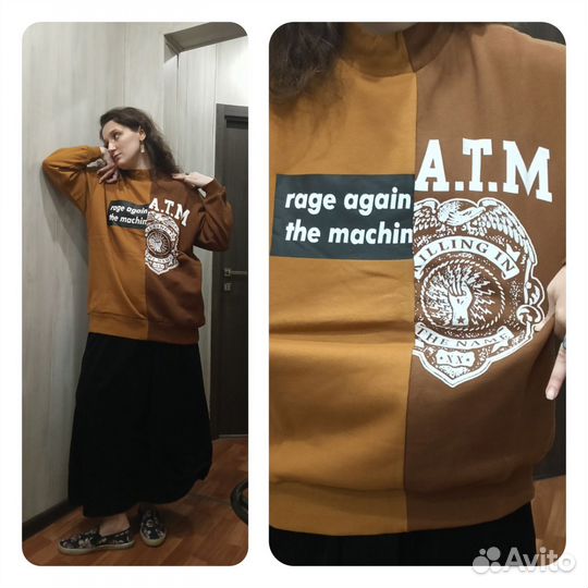 Новый Свитшот Raig against the machine хлопок