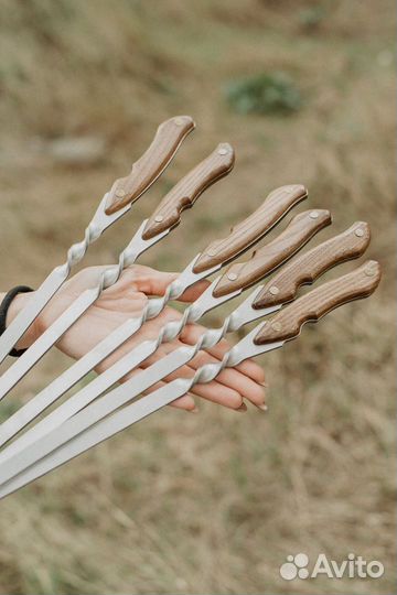 Шампуры с деревянной ручкой из ясеня