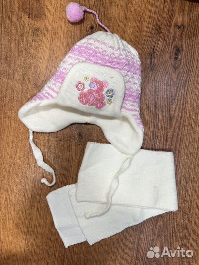 Комплект шапка и шарф для девочки