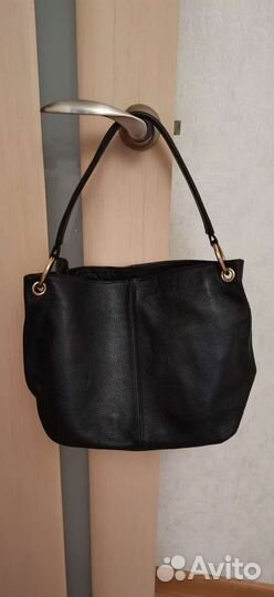 Сумка женская натуральная кожа бу черная