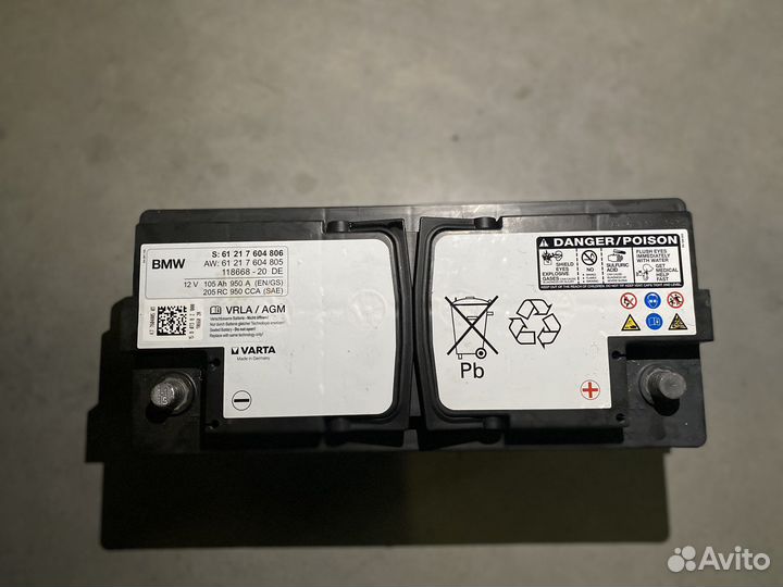 Аккумулятор оригинал BMW 105Ah 950A