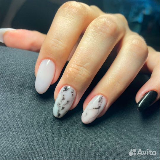 Комбинированный маникюр с покрытием