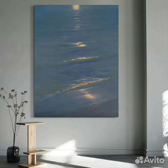Красивая картина маслом синее море
