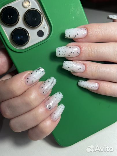 Маникюр гель лак наращивание