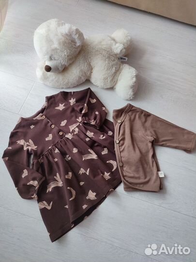 Платье и кардиган 74-80