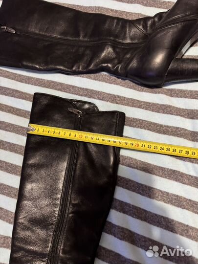 Сапоги женские, демисезонные, кожа, каблук