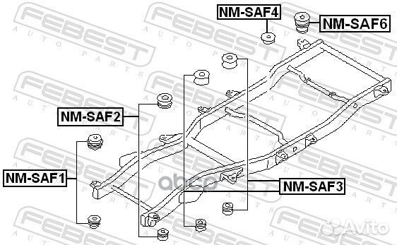 Сайлентблок NM-SAF2 NM-SAF2 Febest