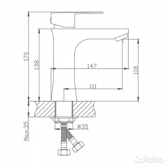 Смеситель для раковины Haiba hb10802 Металл