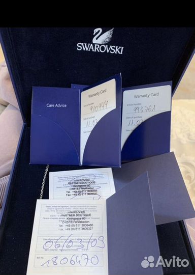 Swarovski колье комплект оригинал серьги цепочка