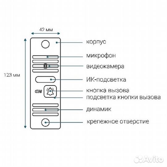 Вызывная панель CTV-D10 Plus (бронза)