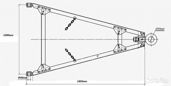Дышло прицепа нефаз 8602-2707010