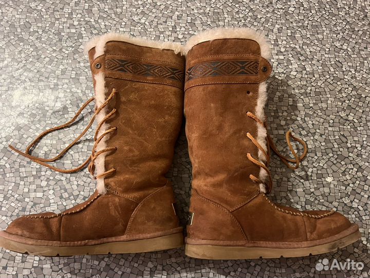 Угги оригинал uggs высокие коричневые с шнурками