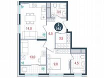 2-к. квартира, 54 м², 8/32 эт.