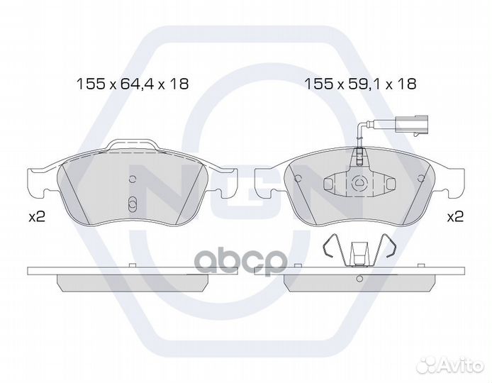 Колодки тормозные дисковые керамические перед