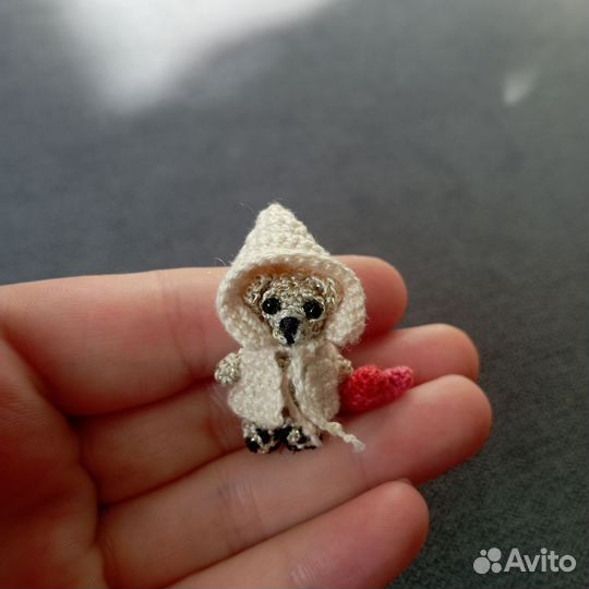 Мишка вязаный, миниатюра, мишка амигуруми