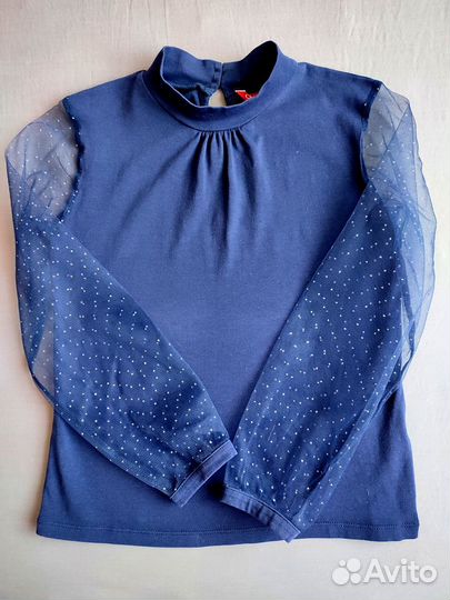 Синяя блузка-обманка Ostin 134-140р