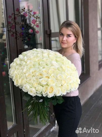 Букет гигант крупные высокие роза 51 101 роза