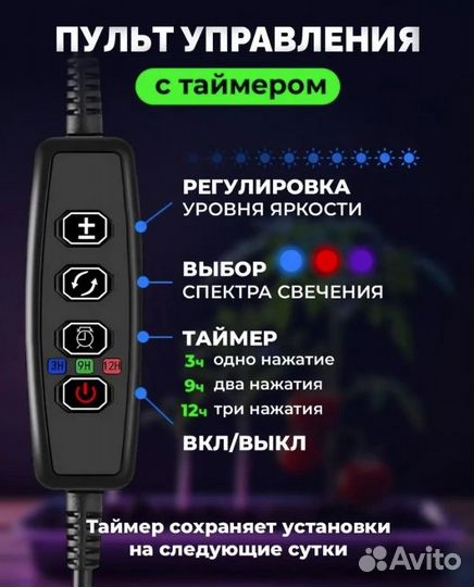 Фитолампа для растений, полный спектр