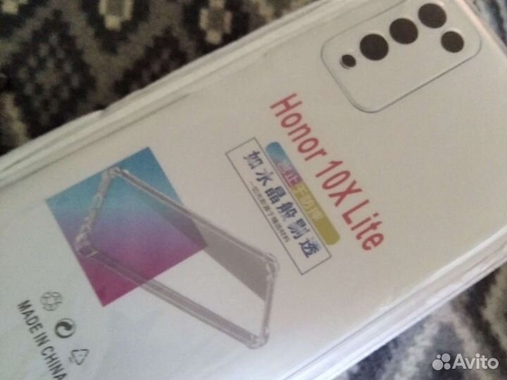 Чехол силиконовый + защитное стекло. Honor10X Lite
