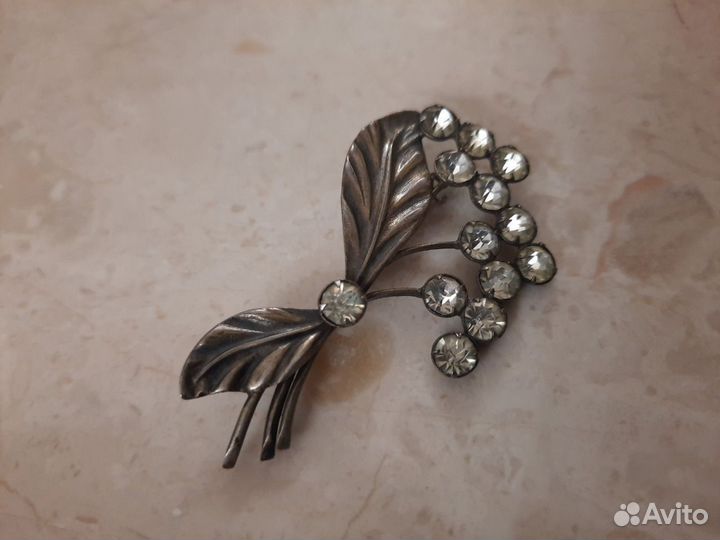 Брошь серебро СССР 875 пробы