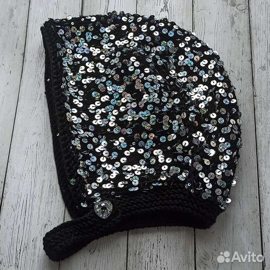 Шапка чепчик с пайетками