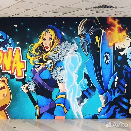 Роспись стен, граффити на заказ, услуги художника