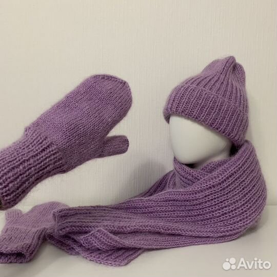 Комплект шапка шарф и варежки
