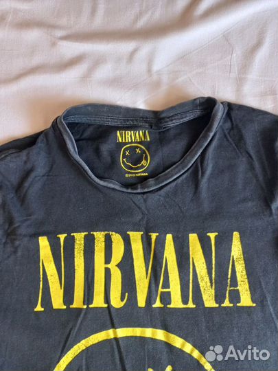 Футболка мужская женская черная серая nirvana