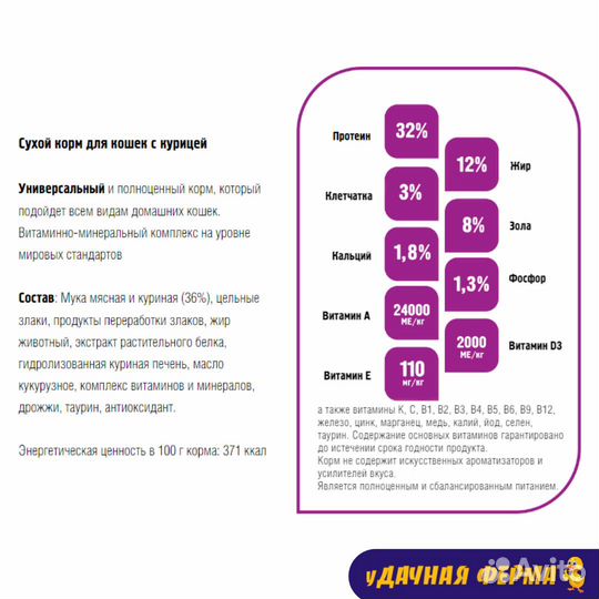 Корм Пурина Provipet для кошек с курицей 2 кг
