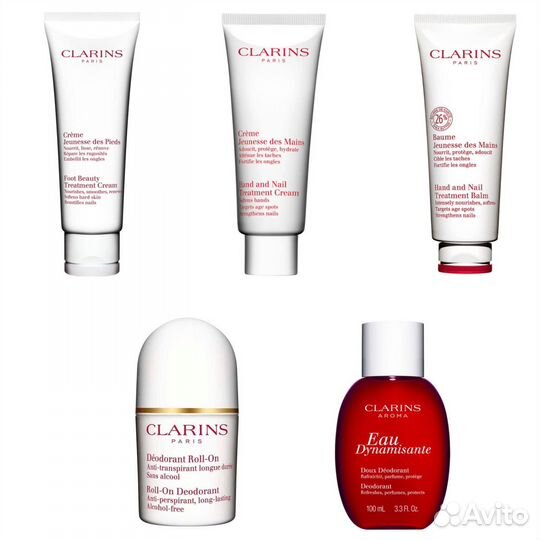 Clarins крема для рук и ног, дезодоранты