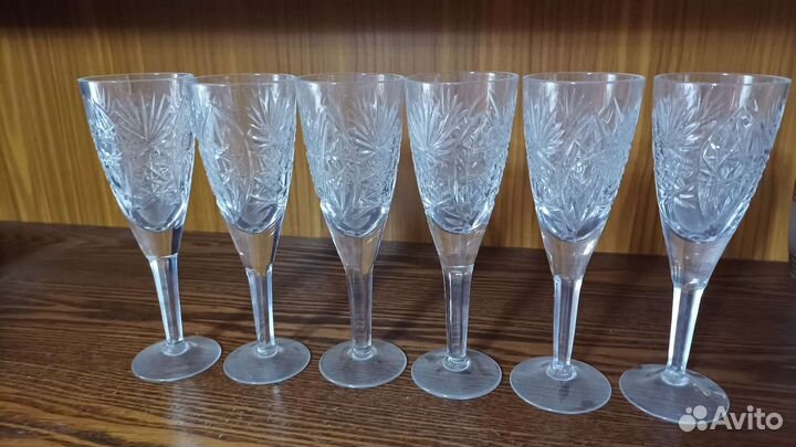 Хрустальные фужеры гусь хрустальный СССР